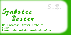 szabolcs mester business card